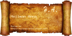 Heilman Anna névjegykártya
